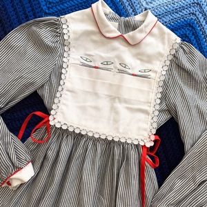 Vintage Ruth of Carolina Cat Eyes Striped Dress